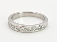 Load image into Gallery viewer, 1988 Vintage: 18ct White Gold 12 Princess Cut Natural Sparkling Diamonds Half-Eternity/Stacker Ring