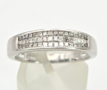 Cargar imagen en el visor de la galería, 2031: Vintage: 18ct White Gold 48 Natural Diamonds Stacker/Half-Eternity Ring