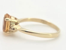 Load image into Gallery viewer, Vintage: 18ct Gold Vibrant Orange Citrine Diamonds Dress Ring