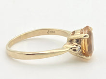 Load image into Gallery viewer, Vintage: 18ct Gold Vibrant Orange Citrine Diamonds Dress Ring