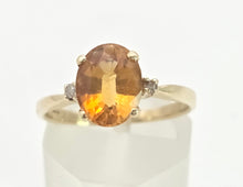 Load image into Gallery viewer, Vintage: 18ct Gold Vibrant Orange Citrine Diamonds Dress Ring