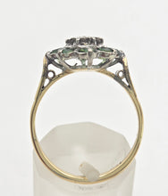 Load image into Gallery viewer, 2102:   Vintage; 18ct Gold Peridots Diamond Flower Head Ring- Sparkling beauty