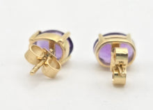 Load image into Gallery viewer, Vintage: 18ct Gold Purple Amethyst Solitaire Stud Earrings
