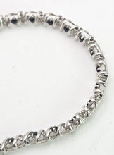 Load image into Gallery viewer, 2111: Vintage: 9ct White Gold Blue Sapphires Diamonds Tennis Bracelet (18cm)- Very pretty