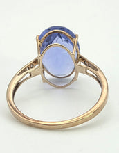 Load image into Gallery viewer, Vintage: 9ct Gold Large Fluorite Natural Diamonds Cocktail Ring