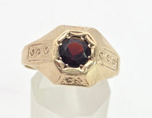 Load image into Gallery viewer, Vintage: Heavy 9ct Gold Red Garnet Signet Ring- From 1972