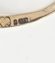 Load image into Gallery viewer, 2351: Vintage/Antique: 9ct Gold Rich Red Garnet Seed Pearls Half-Hoop Ring