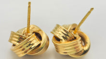 Load image into Gallery viewer, 2288 Vintage; Classic 18ct Gold Diamonds (0.2ct) Knot Earrings- From 1971