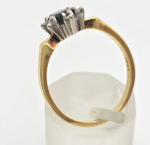 Load image into Gallery viewer, 2291 Vintage:18ct Gold Australian Blue Sapphire 6 Diamonds Cluster Ring