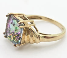 Load image into Gallery viewer, 2302: Vintage: 9ct Gold Square Cut Caribbean Topaz Cocktail Ring