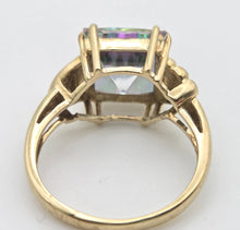 Load image into Gallery viewer, 2302: Vintage: 9ct Gold Square Cut Caribbean Topaz Cocktail Ring