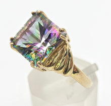 Load image into Gallery viewer, 2302: Vintage: 9ct Gold Square Cut Caribbean Topaz Cocktail Ring