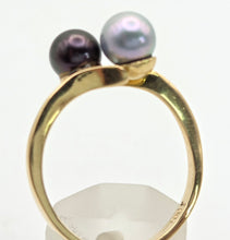 Cargar imagen en el visor de la galería, 2335 Vintage: 18ct Gold Tahitian Pearls Crossover Ring