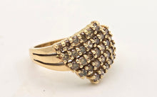 Load image into Gallery viewer, 2300 Vintage: 9ct Gold 33 Natural Champagne Diamonds Cocktail Cluster Ring