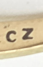 Load image into Gallery viewer, 2273 Vintage: 9ct Gold 5 Caribbean Topaz Diamonds Half-Hoop Dress Ring