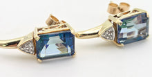 Cargar imagen en el visor de la galería, 2062 Vintage: 9ct Gold Mystic Topaz Natural Diamonds Stud Earrings