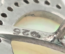 Load image into Gallery viewer, 2245 Vintage Silver Two Opals (5.6ct) 76 Natural Diamonds (0.77ct) Stud Earrings