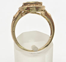 Load image into Gallery viewer, 2232 9ct gold Shield-- Cut Peridot Ornate Signet Ring