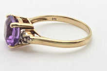 Load image into Gallery viewer, 2235 Vintage: 9ct Gold Cushion Cut Lilac Amethyst Diamond Dress Ring