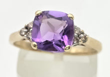 Load image into Gallery viewer, 2235 Vintage: 9ct Gold Cushion Cut Lilac Amethyst Diamond Dress Ring