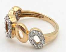 Load image into Gallery viewer, 2240 Vintage: 9ct Gold Openwork 29 Natural Diamonds (0.33ct) Dress Ring