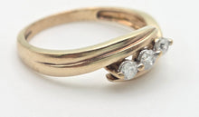 Load image into Gallery viewer, 2267 Vintage: 9ct Gold Round Full Cut Natural Diamond's Cross-Over Ring