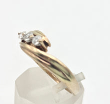 Load image into Gallery viewer, 2267 Vintage: 9ct Gold Round Full Cut Natural Diamond's Cross-Over Ring