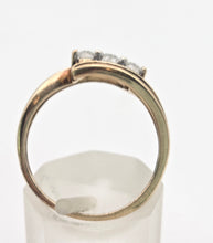 Load image into Gallery viewer, 2267 Vintage: 9ct Gold Round Full Cut Natural Diamond's Cross-Over Ring