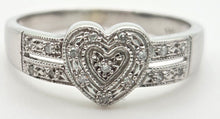 Load image into Gallery viewer, 2159 Vintage: 9ct White Gold natural Diamonds Heart- Shaped Dress Ring