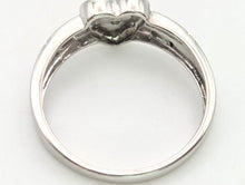 Load image into Gallery viewer, 2159 Vintage: 9ct White Gold natural Diamonds Heart- Shaped Dress Ring