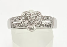 Load image into Gallery viewer, 2159 Vintage: 9ct White Gold natural Diamonds Heart- Shaped Dress Ring
