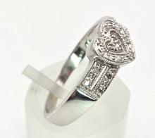 Load image into Gallery viewer, 2159 Vintage: 9ct White Gold natural Diamonds Heart- Shaped Dress Ring