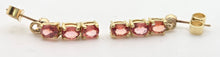 Load image into Gallery viewer, 2337 18ct Gold Padparadscha Orange Sapphires Drop Stud Earrings