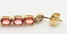 Load image into Gallery viewer, 2337 18ct Gold Padparadscha Orange Sapphires Drop Stud Earrings
