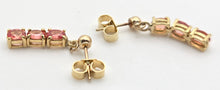 Load image into Gallery viewer, 2337 18ct Gold Padparadscha Orange Sapphires Drop Stud Earrings