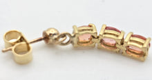 Load image into Gallery viewer, 2337 18ct Gold Padparadscha Orange Sapphires Drop Stud Earrings