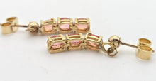 Load image into Gallery viewer, 2337 18ct Gold Padparadscha Orange Sapphires Drop Stud Earrings