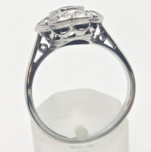 Load image into Gallery viewer, 1865 Vintage: 18ct White Gold Ceylon Blue Sapphire Diamonds Cluster Ring