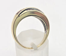 Cargar imagen en el visor de la galería, 1878 Vintage 18ct Gold Rubies Natural Diamonds Tiered Crossover Ring