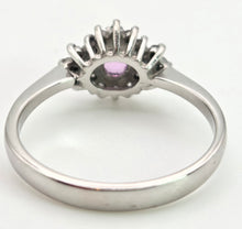 Load image into Gallery viewer, 2100 Vintage: 18ct White Gold Pink Sapphire Natural Diamonds Dress Ring