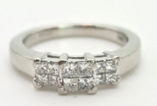 Load image into Gallery viewer, Vintage Platinum Square Set Natural Diamonds Trilogy Set Ring