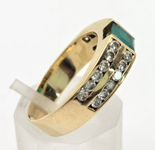 Load image into Gallery viewer, 2307 Vintage: 18ct Gold Emerald 24 Natural Diamonds (1ct) Ring