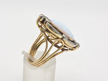 Load image into Gallery viewer, 2358 Victorian: 18ct Gold Opal Round Old Cut Diamonds (1.42ct) Cluster Ring