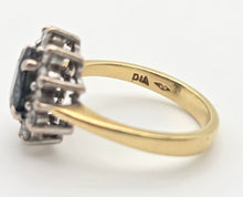 Load image into Gallery viewer, 2366 18ct Gold French Blue Sapphire (1.5ct) Diamonds (0.6ct) Cluster Ring