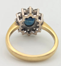 Load image into Gallery viewer, 2366 18ct Gold French Blue Sapphire (1.5ct) Diamonds (0.6ct) Cluster Ring