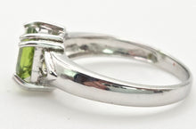 Load image into Gallery viewer, 2124 Vintage: 9ct Gold Cushion Cut Peridot Green Garnets Dress Ring