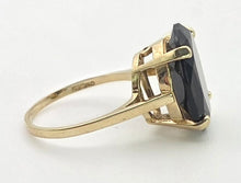 Load image into Gallery viewer, 2412 Vintage: 9ct Gold Oval faceted Cut Smokey Quartz Solitaire Ring