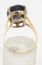 Load image into Gallery viewer, 2412 Vintage: 9ct Gold Oval faceted Cut Smokey Quartz Solitaire Ring