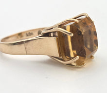 Load image into Gallery viewer, 2430 Vintage: Rare 9ct Gold Large Square Cut Yellow Citrine (12ct) Statement Ring