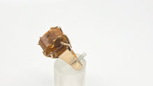 Load image into Gallery viewer, 2430 Vintage: Rare 9ct Gold Large Square Cut Yellow Citrine (12ct) Statement Ring